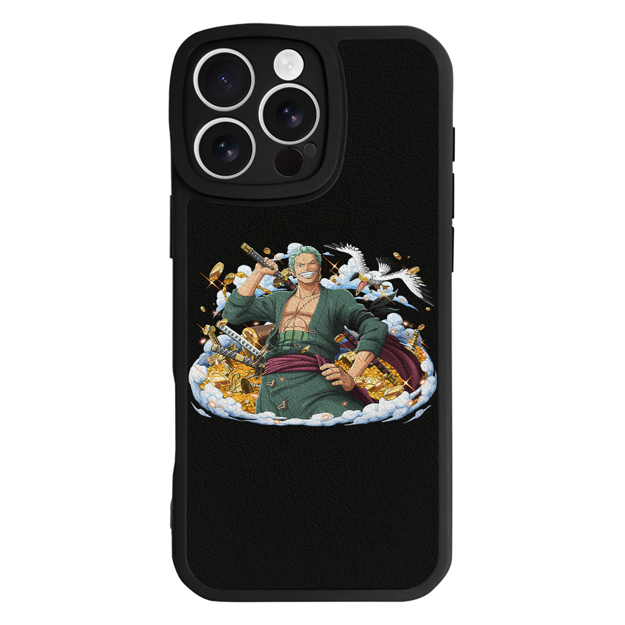（画像用） ワンピース ロロノア・ゾロ ONE PIECE Roronoa Zoro 【iPhone 16シリーズ対応】シリコンスマホケース（レザー調） 材質：シリコン